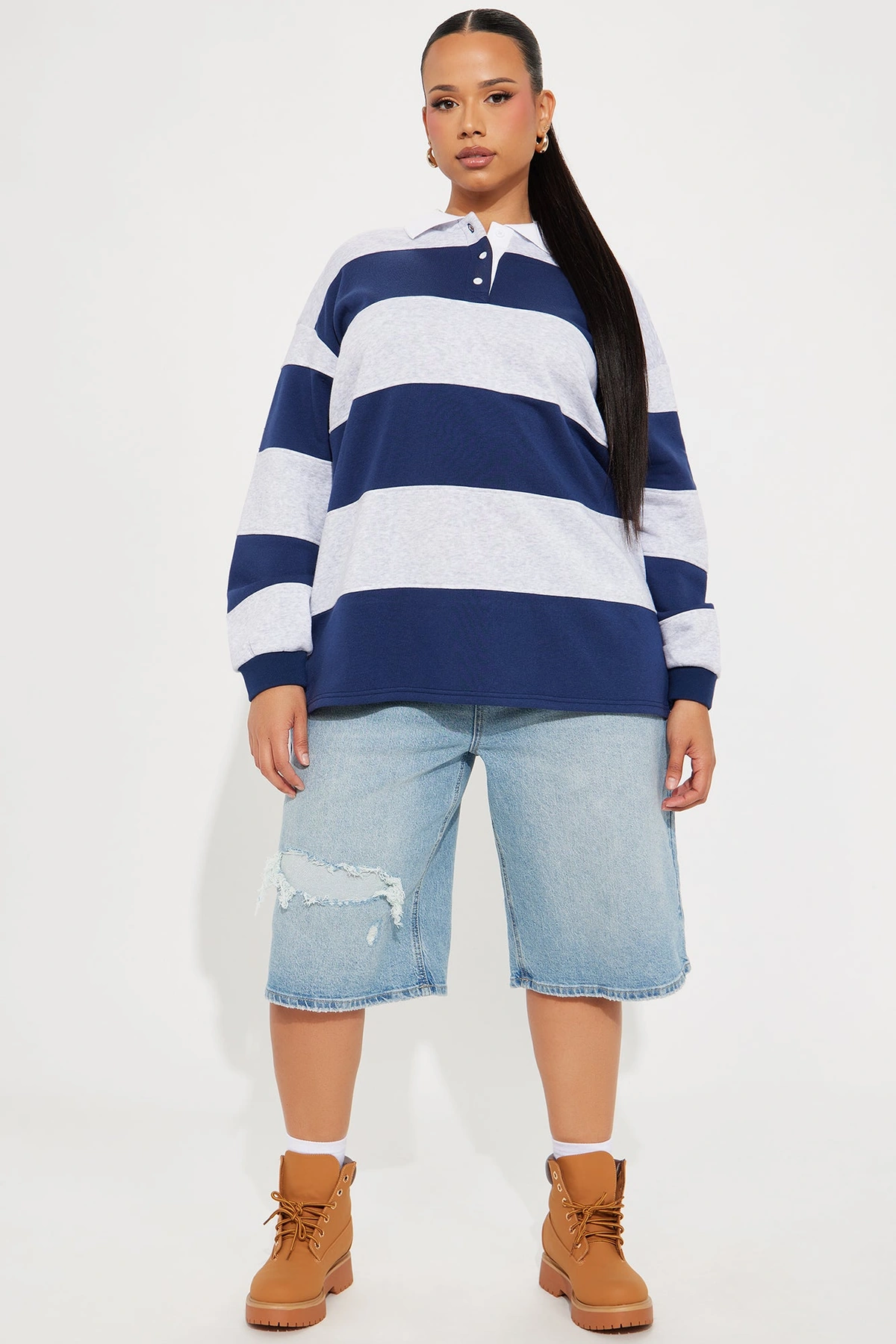 Katie Rugby Striped Polo - Navy/combo — Azul-marinho/combinação