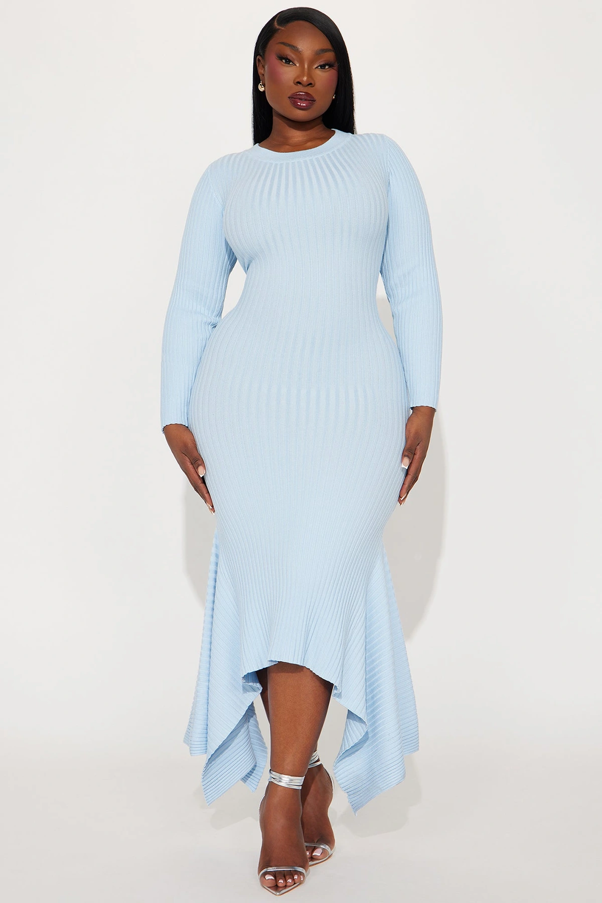 Kaylie Sweater Maxi Dress - Light Blue — claro Azul