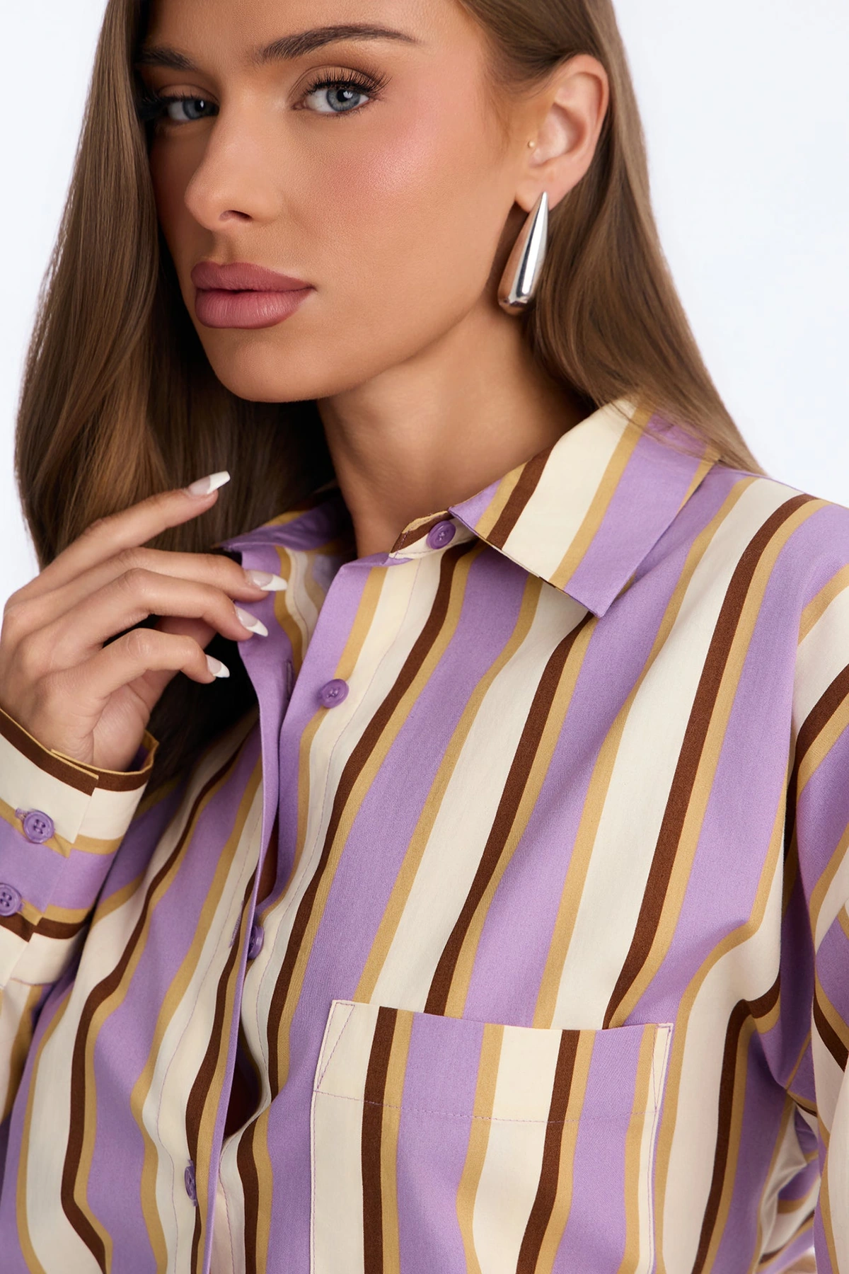 I'm The Main Topic Striped Shirt - Purple/combo — Roxo/combinação