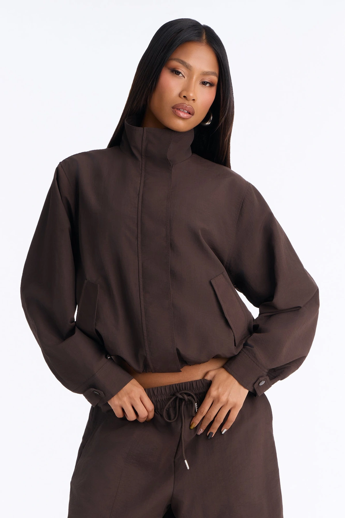 Amalie Windbreaker Jort Set - Chocolate — Chocolate