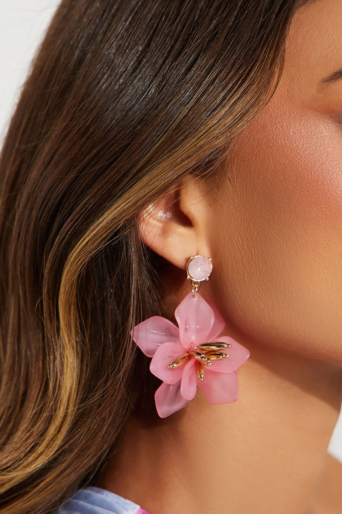 Prettiest Pedals Floral Earrings - Pink — Rosa