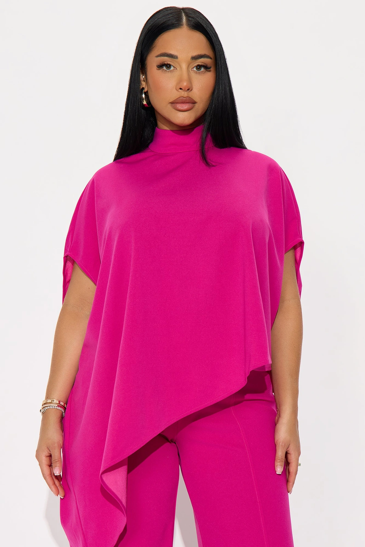 Diana Draped Pant Set - Magenta — Magenta