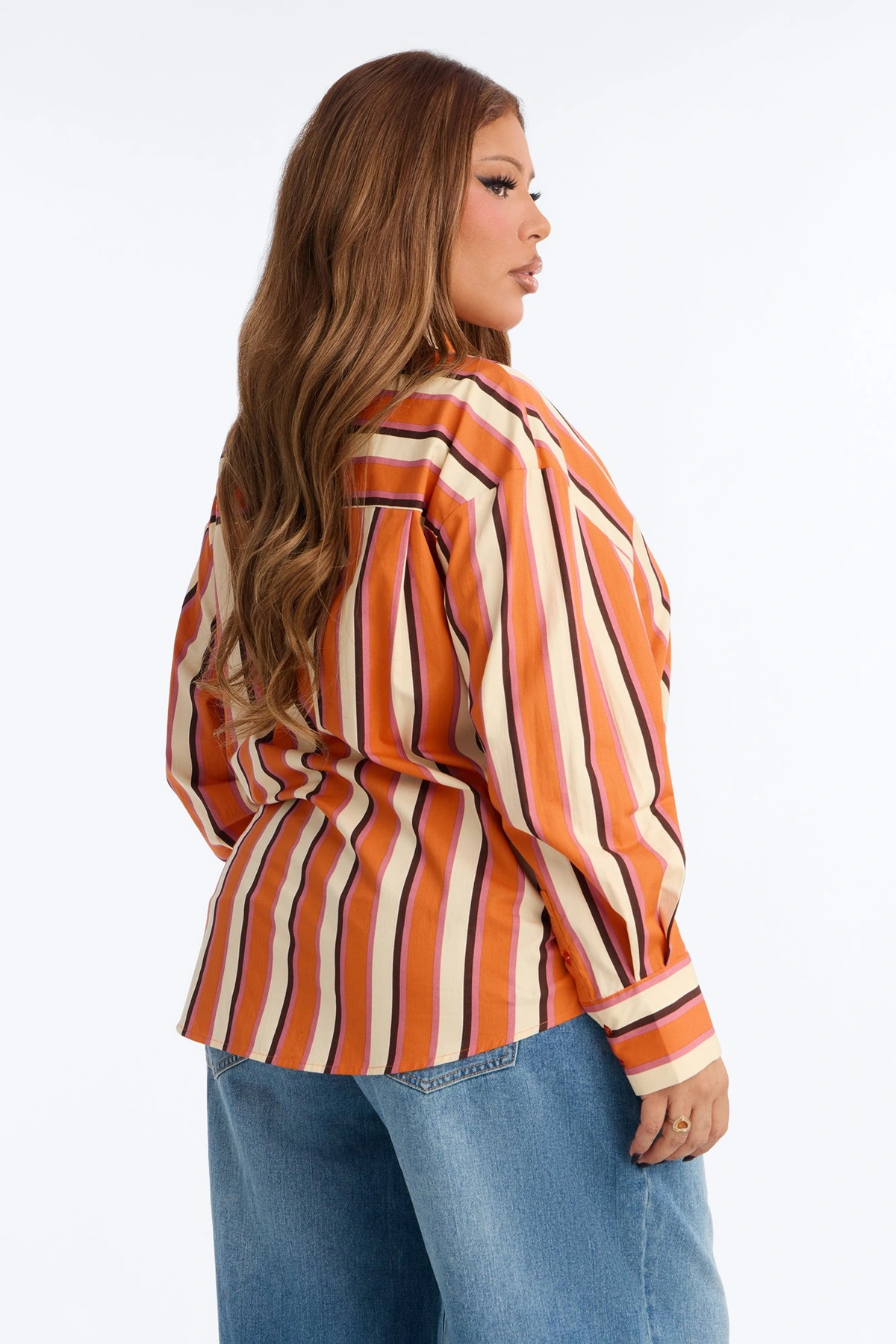 I'm The Main Topic Striped Shirt - Orange/combo — Laranja/combinação