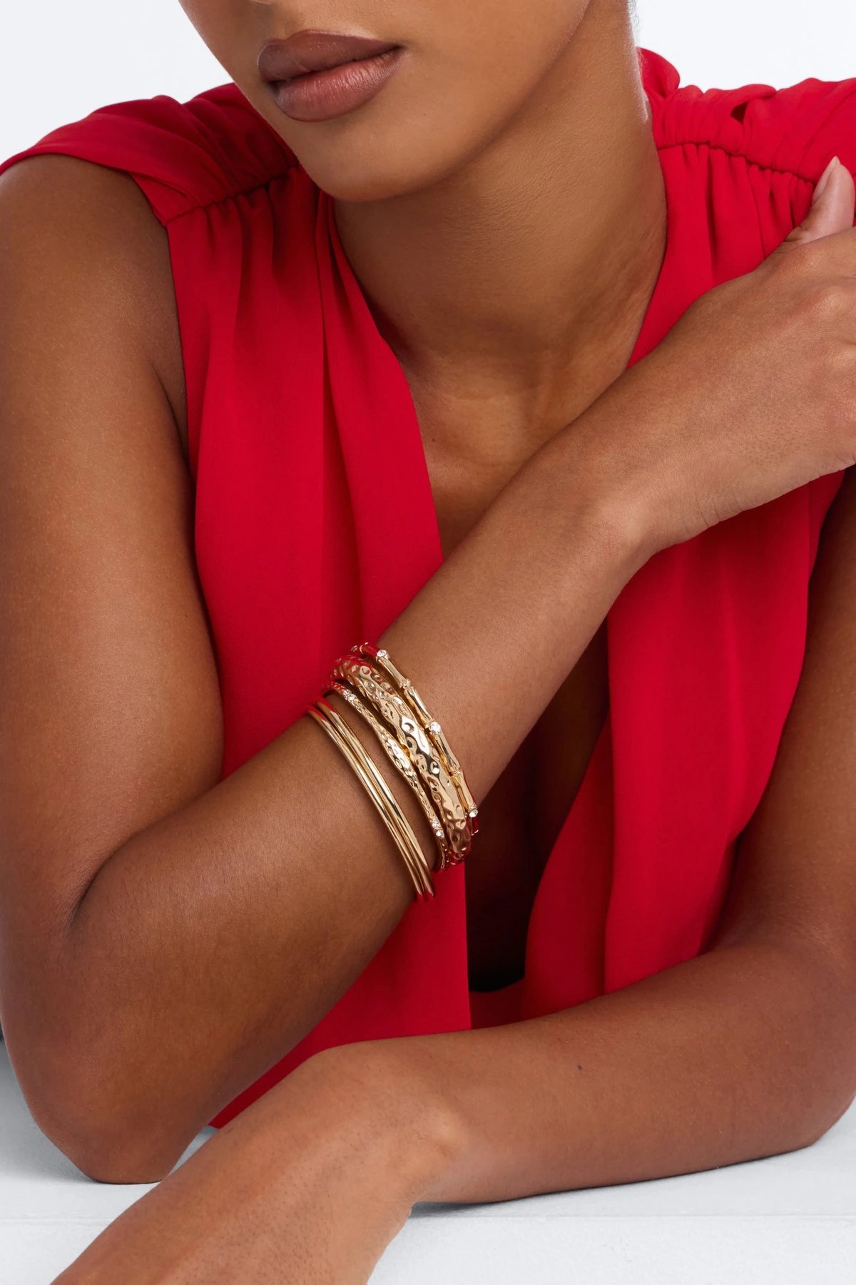 Don't Want To Let Go 5 Piece Bracelet Set - Gold — Dourado