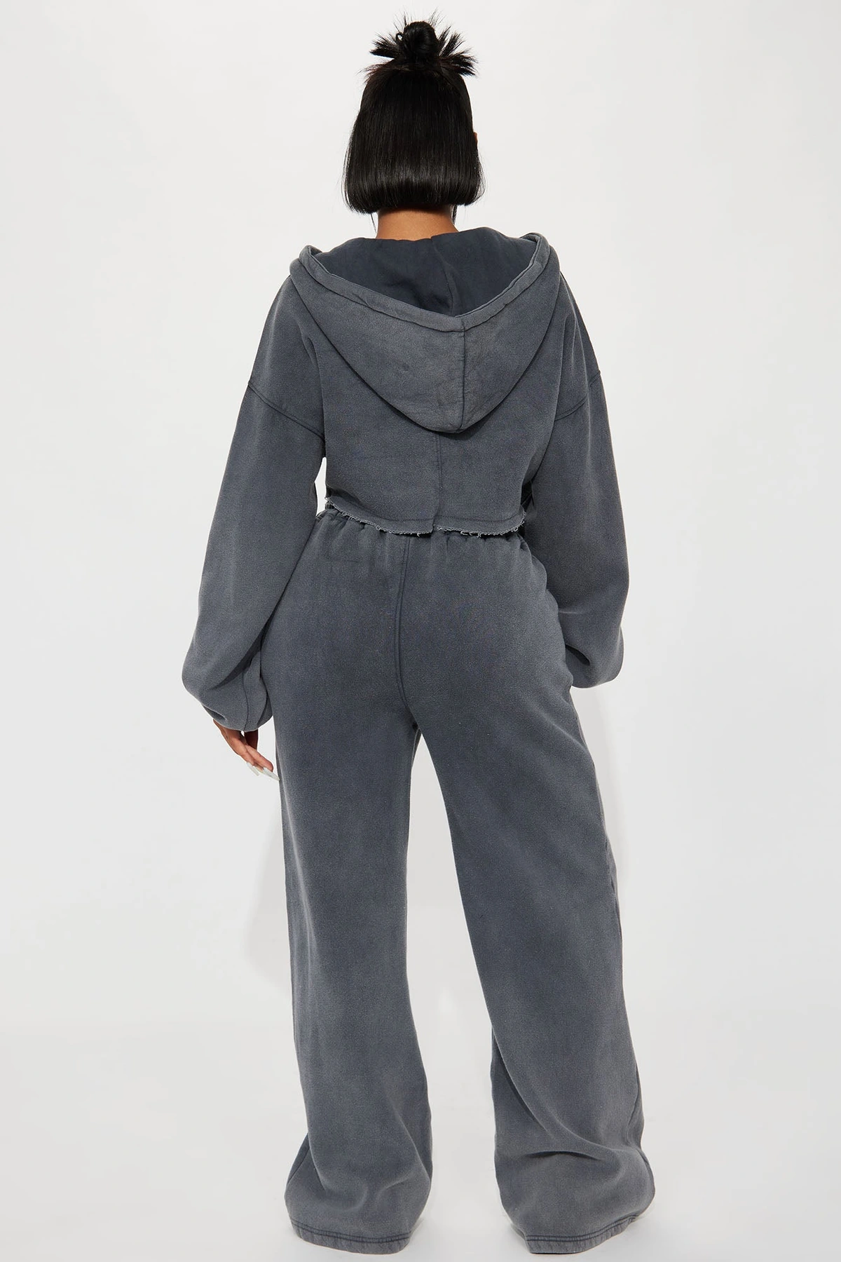 On The Go Fleece Pant Set - Charcoal — Cinzento-escuro