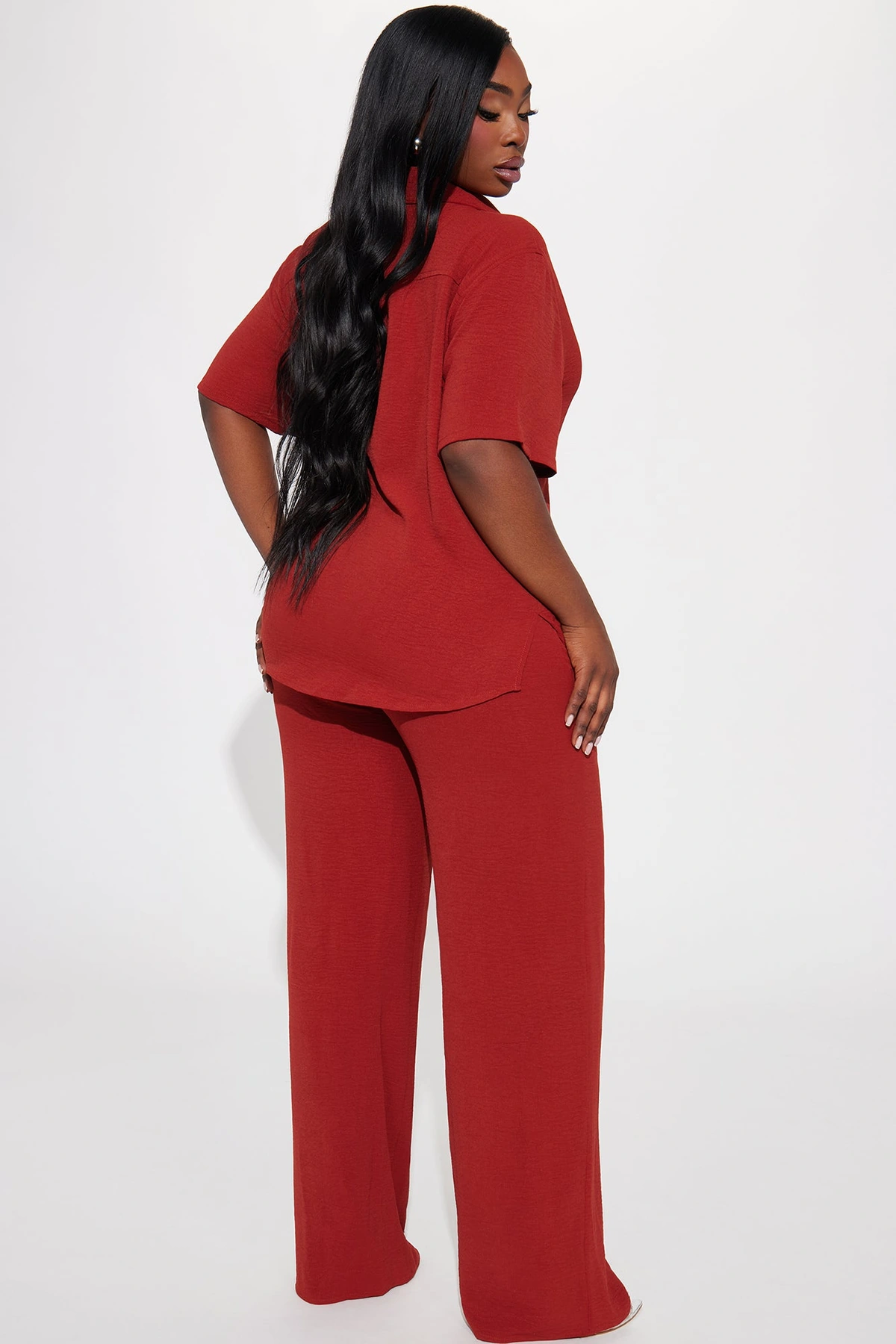 Makenzie Short Sleeve Pant Set - Rust — Ferrugem
