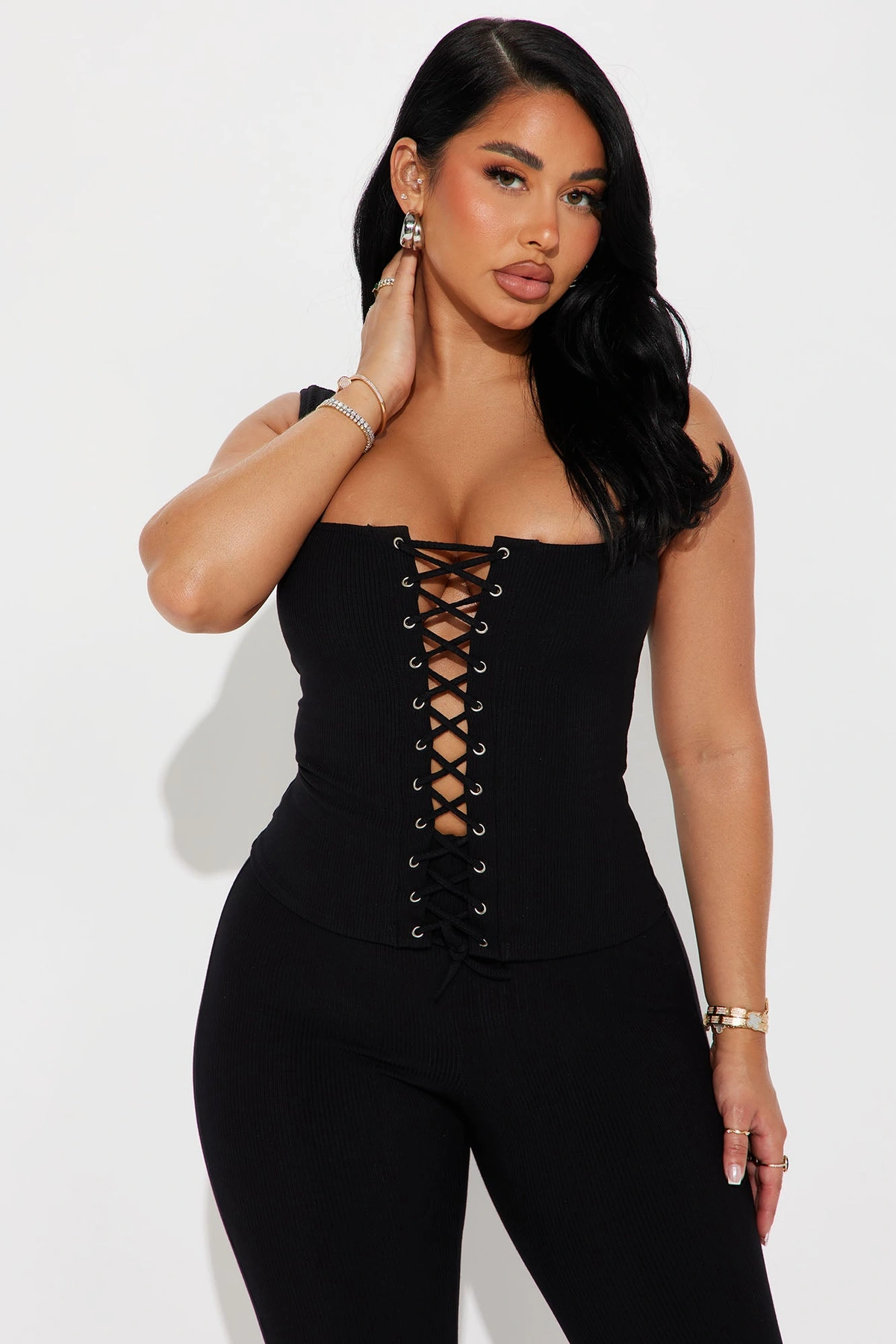 Carina Snatched Pant Set - Black — Preto