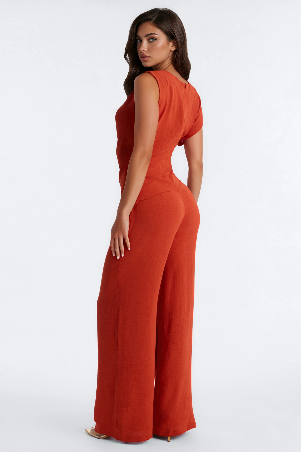 Best Influence High Neck Jumpsuit - Rust — Ferrugem