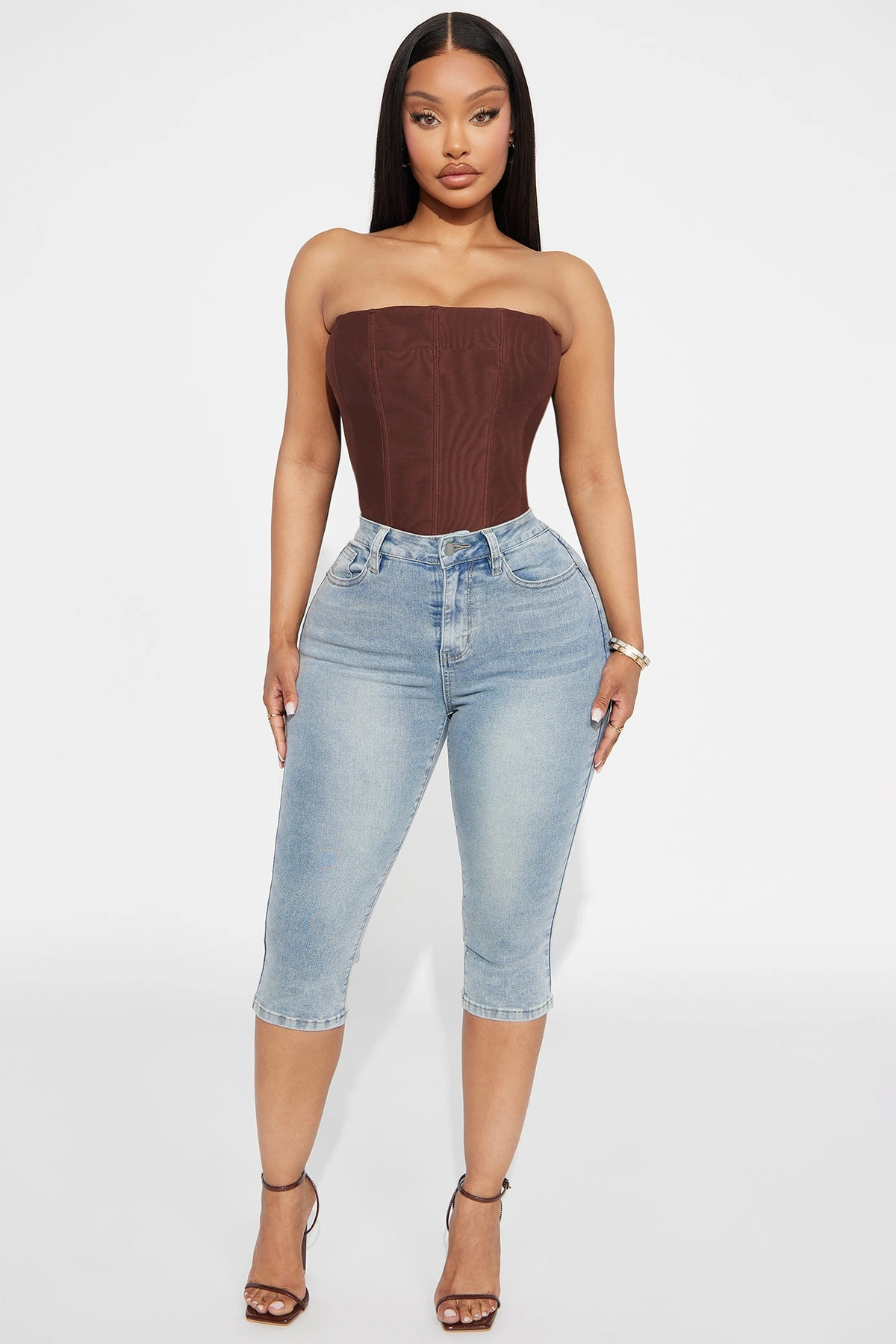 San Diego Skinny Capri Jeans - Light Wash — Ganga de lavagem clara